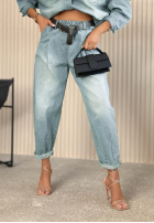Pantaloni din denim Alessia albastre