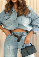 Pantaloni din denim Alessia albastre