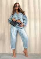 Pantaloni din denim Alessia albastre