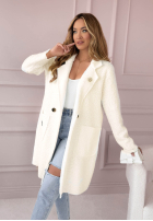 Długi Palton  z kieszeniami Know The Truth Alb