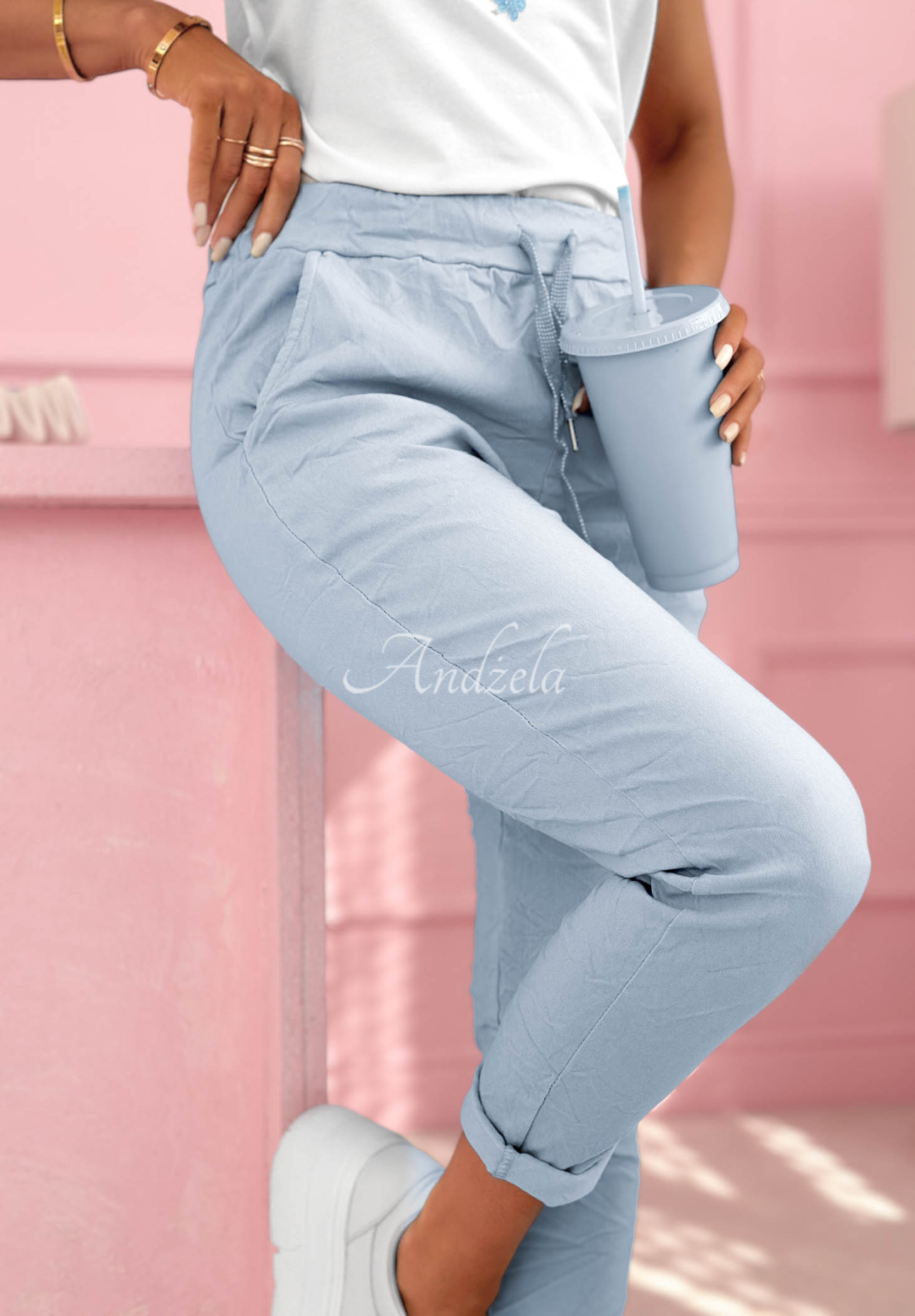 Pantaloni din material cu viscoză Archie