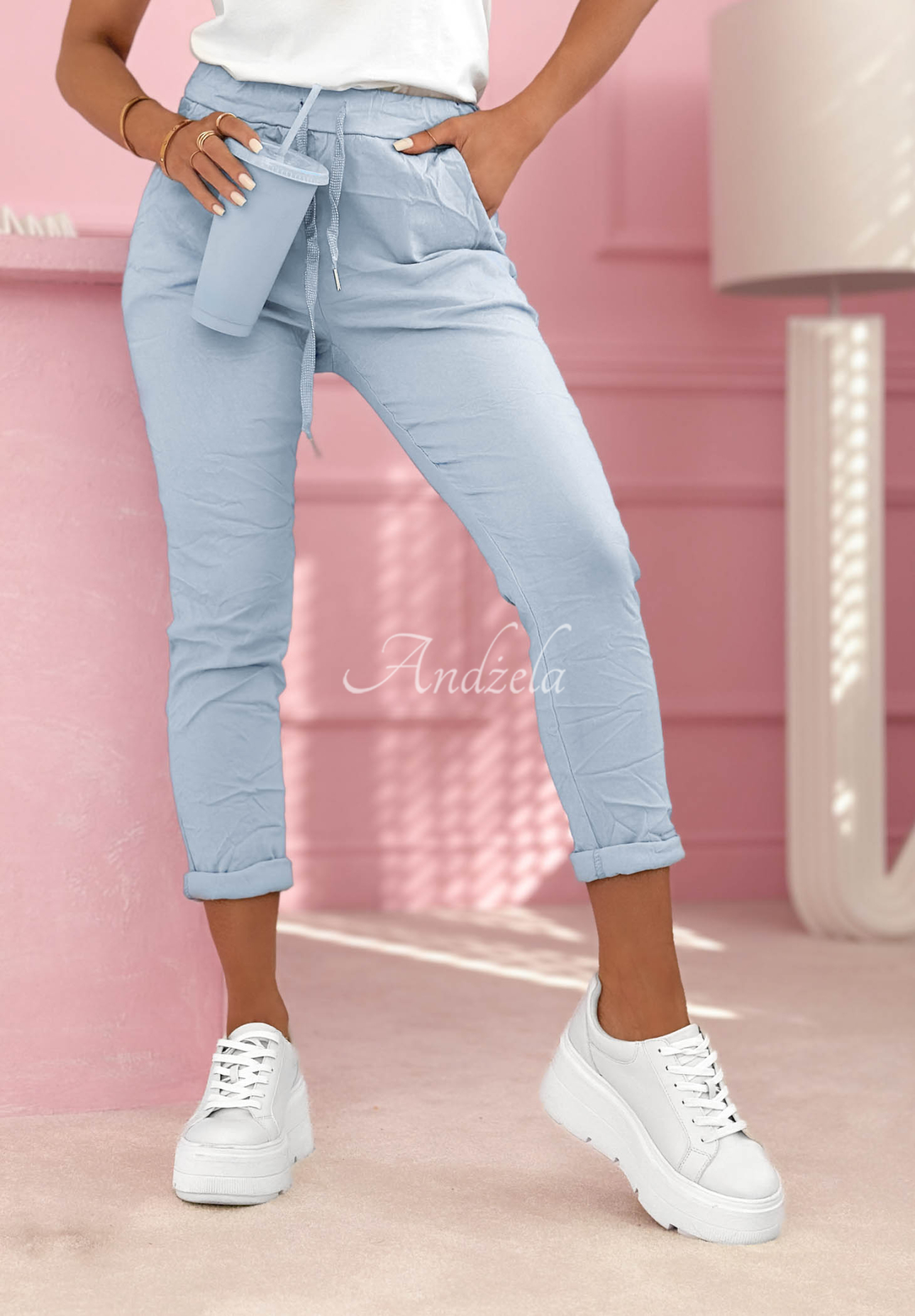 Pantaloni din material cu viscoză Archie