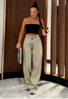 Pantaloni din denim wide leg La Milla Kylie albastru deschis