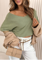 Ușor Pulover z dekoltem Summer Daydream ecru