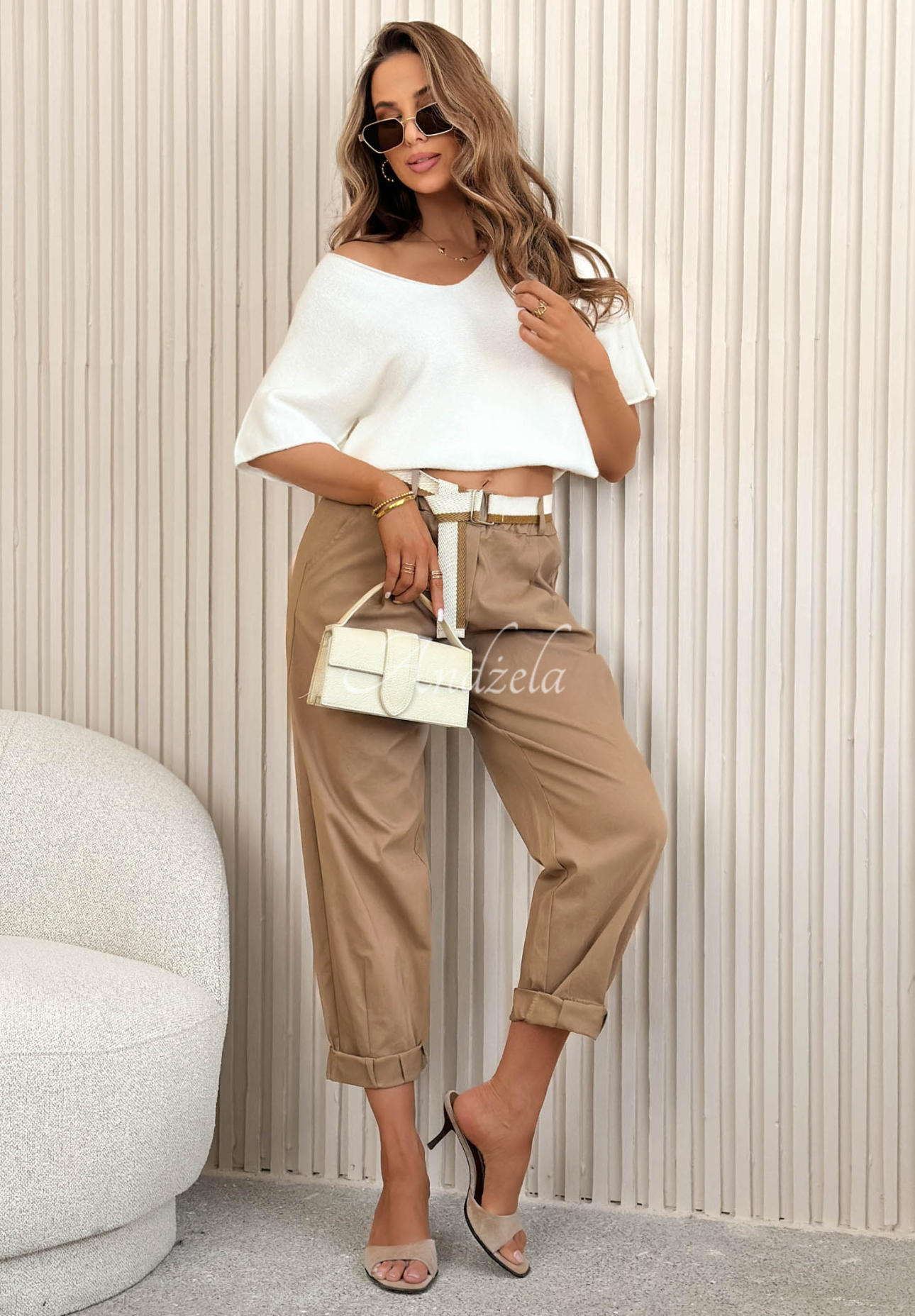 Pulover din viscoză cu decolteu Summer Daydream