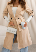 Długi Palton  trencz Miraldi roz