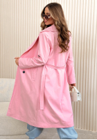 Długi Palton  trencz Miraldi roz