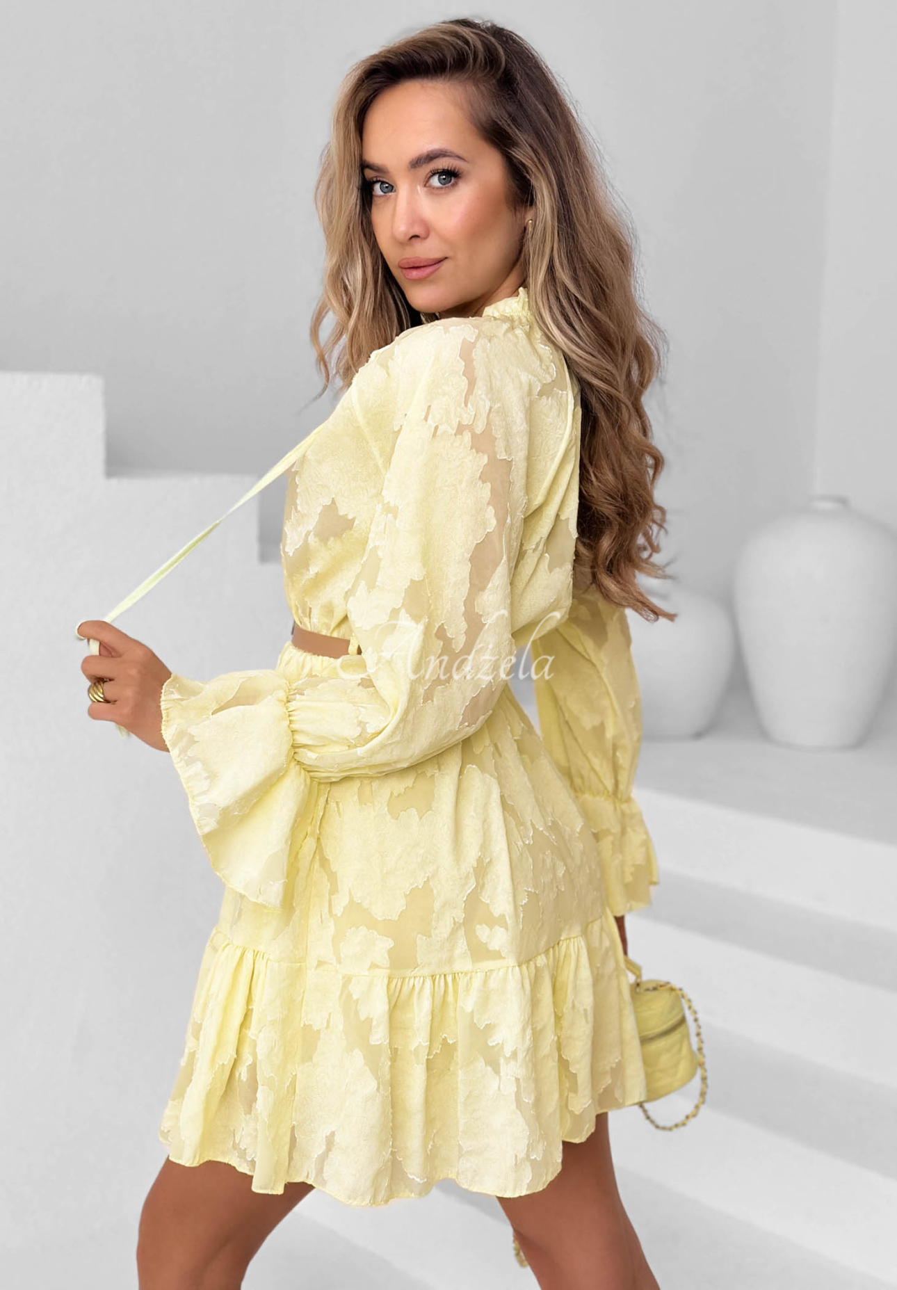 Rochie mini cu volănașe și curea Abigail