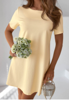 Rochie mini z kokardą Mariette galben