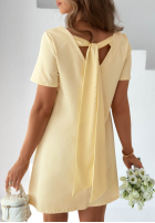 Rochie mini z kokardą Mariette galben