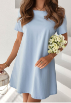 Rochie mini z kokardą Mariette galben