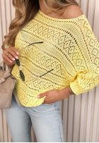 Ażurowy Pulover oversize Camina galbene
