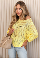 Ażurowy Pulover oversize Camina galbene