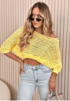 Ażurowy Pulover oversize Camina galbene