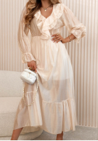 Zwiewna Rochie maxi z falbankami Lady Spring galben
