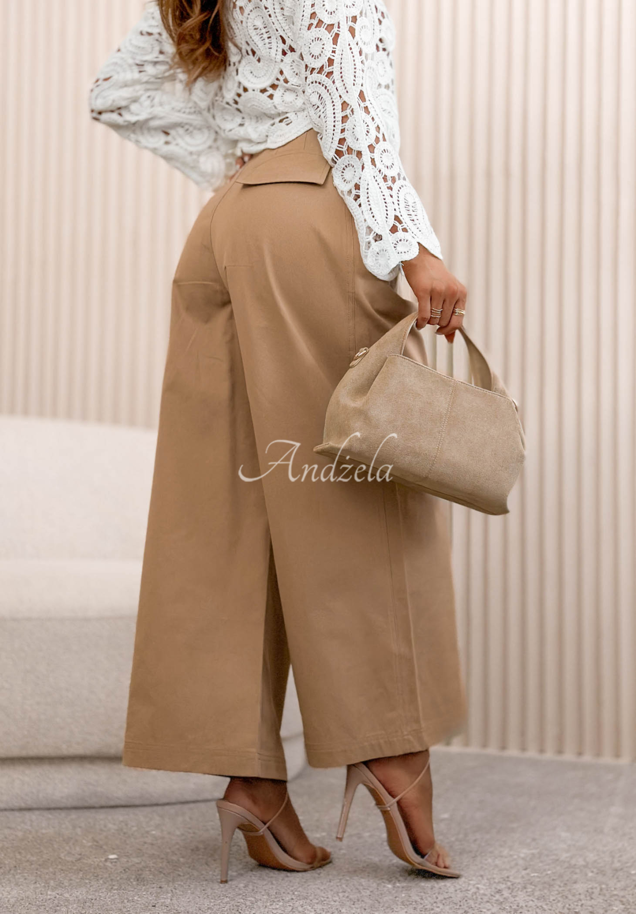 Pantaloni din bumbac wide leg Salena