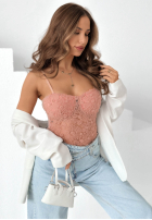 Koronkowe body na ramiączkach Persephone negre