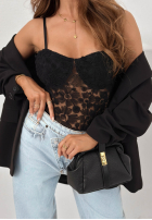 Koronkowe body na ramiączkach Persephone negre