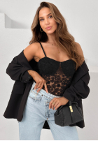 Koronkowe body na ramiączkach Persephone negre