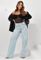 Koronkowe body na ramiączkach Persephone negre