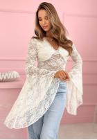 Koronkowa Bluză z szerokimi rękawami Fairy Lady ecru
