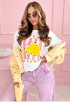 Tricou z nadrukiem Hey Banana Alb