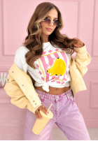 Tricou z nadrukiem Hey Banana Alb