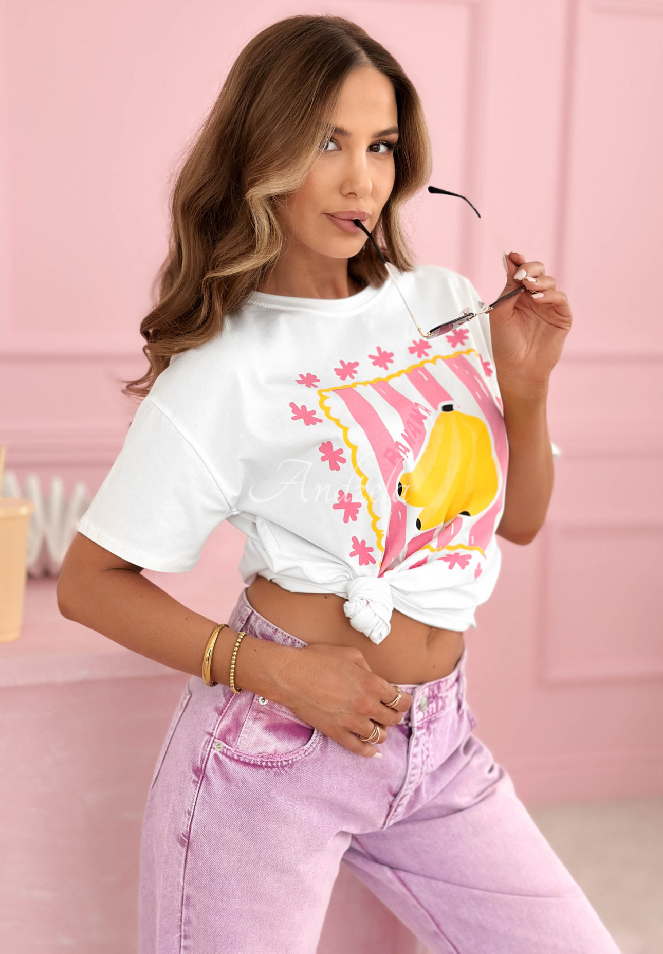 Tricou din bumbac cu imprimeu Hey Banana