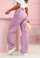 Pantaloni din denim mom fit Leticia roz