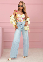 Kwieciste body na ramiączkach Blossom Ballet roz pudră