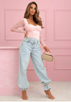 Koronkowe body longsleeve z usztywnianym gorsetem Noelia roz