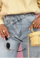 Pantaloni din denim wide leg Denim Story albastre