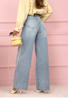 Pantaloni din denim wide leg Denim Story albastre