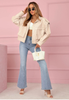 Pantaloni din denim dzwony Luciana albastre