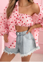 Cămașă w róże Velvet Rose roz pudră