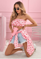 Cămașă w róże Velvet Rose roz pudră