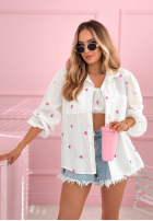 Cămașă w truskawki Sweet Strawberry albă