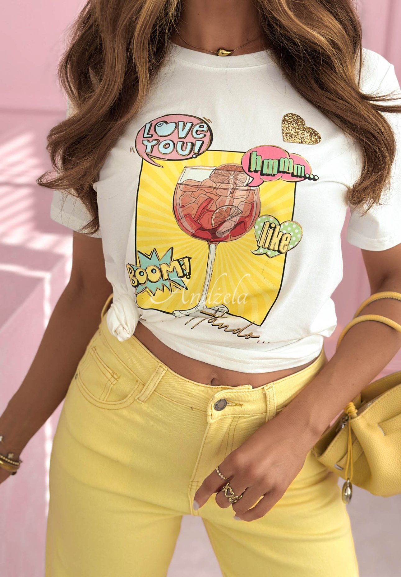 Tricou din bumbac cu imprimeu Orange Aperol