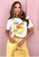 Tricou z nadrukiem Orange Aperol biało-galbene