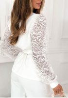 Compleu Bluză i Pantaloni z koronką My Reason ecru