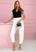 Bawełniana Bluză z koronką Calissa albă