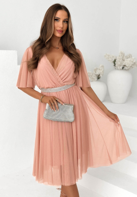Rochie midi din tul cu curea Tulle Vibes