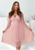 Koronkowa Rochie z marszczoną talią Good Moment galben