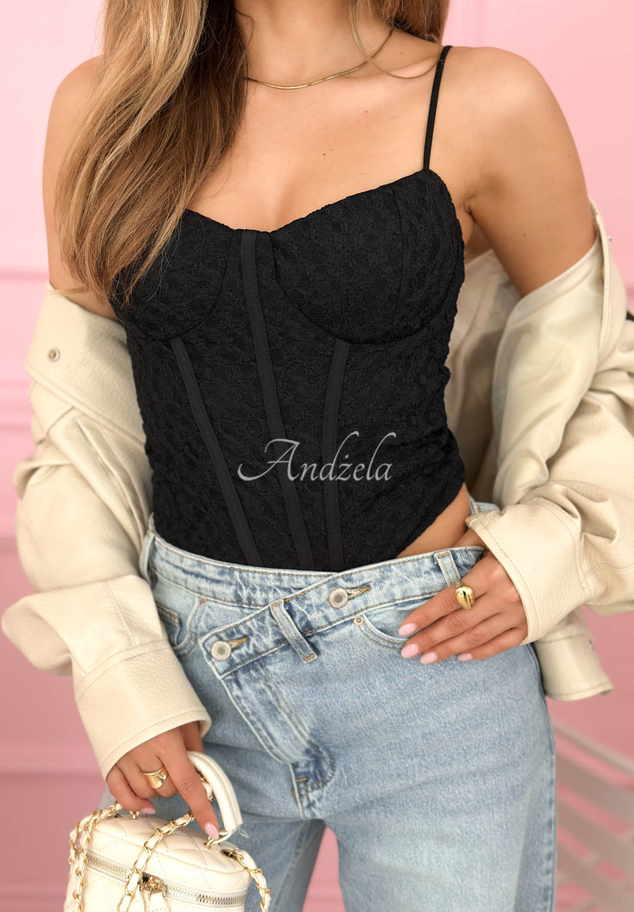 Top                       tip corset din dantelă cu bretele Sunny Lace