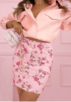 Fustă mini w róże Rose Days galben