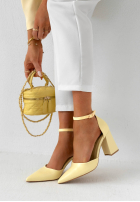 din denim Sandale na słupku Nefertiti albastre