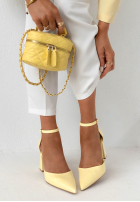 din denim Sandale na słupku Nefertiti albastre