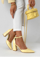 din denim Sandale na słupku Nefertiti albastre