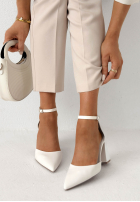 din denim Sandale na słupku Nefertiti albastre