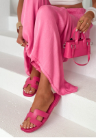 Skórzane Șlapi Ashley ciocolatii